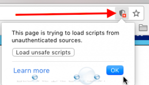 Chrome load unsafe scripts