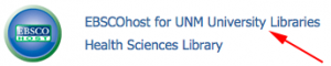 Link to EBSCOhost for UNM University Libraries